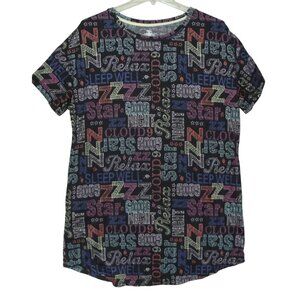 Secret Treasures Womens Size L/XL Pajama Shirt pj sleep black graphic Pockets